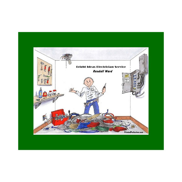 Printed Perfection Personalized Electrician Male Cartoon Caricature